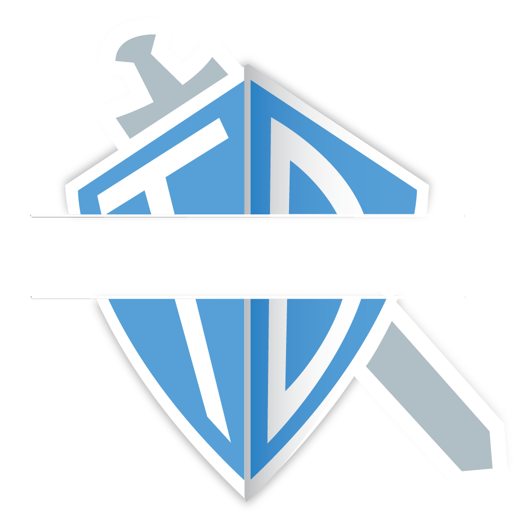 Logo image for TD Character Creator. Blue shield with letters TD on it in white in front of a gray sword. The words Character Creator in gray text.